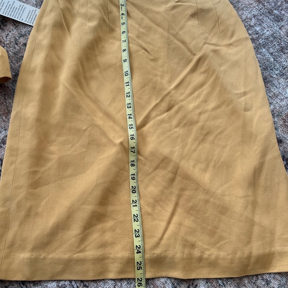 MIMS/COLE‎ Women 100% SILK VTG Blazer Coat Suit Set size 16 Golden Yellow Modest - Picture 13 of 16